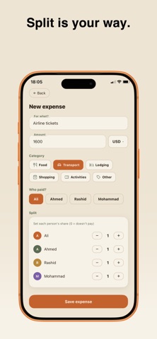 Toge: Split Trip Expenses screenshot