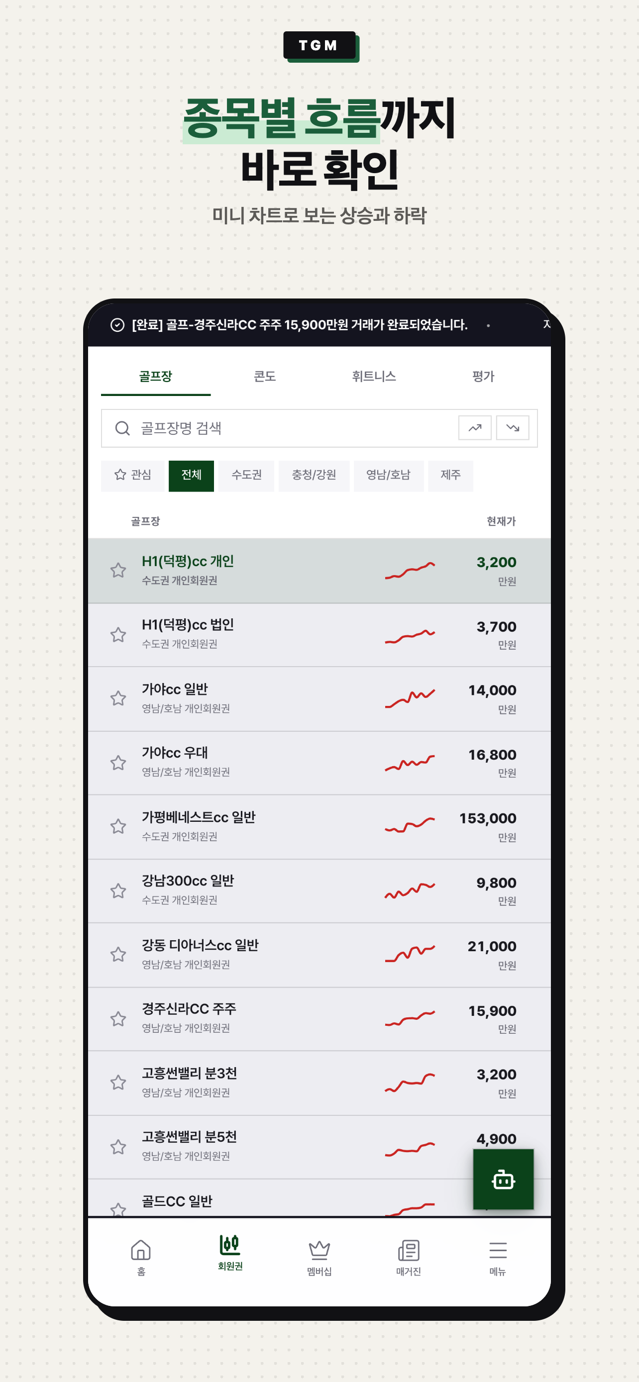 토탈골프매니져 - 골프 회원권 시세.골프 멤버십 비교 screenshot 2