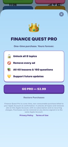 Finance Quest - Learn Basics iPhone screenshot