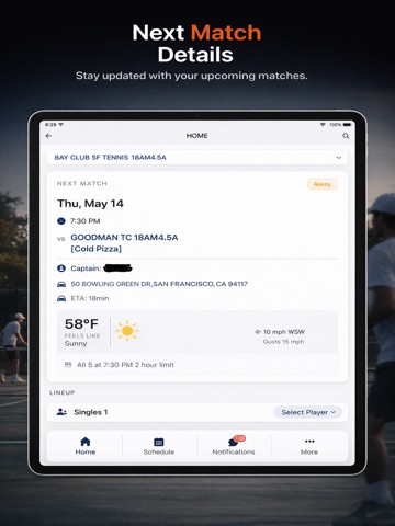 AI Captain: Tennis Team Lineup iPad screenshot