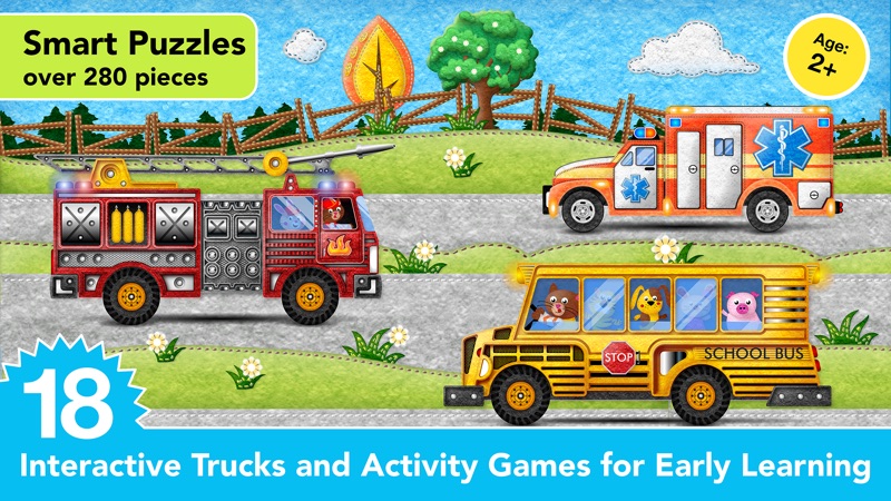 Kids Vehicles Fire Truck games screenshot 2