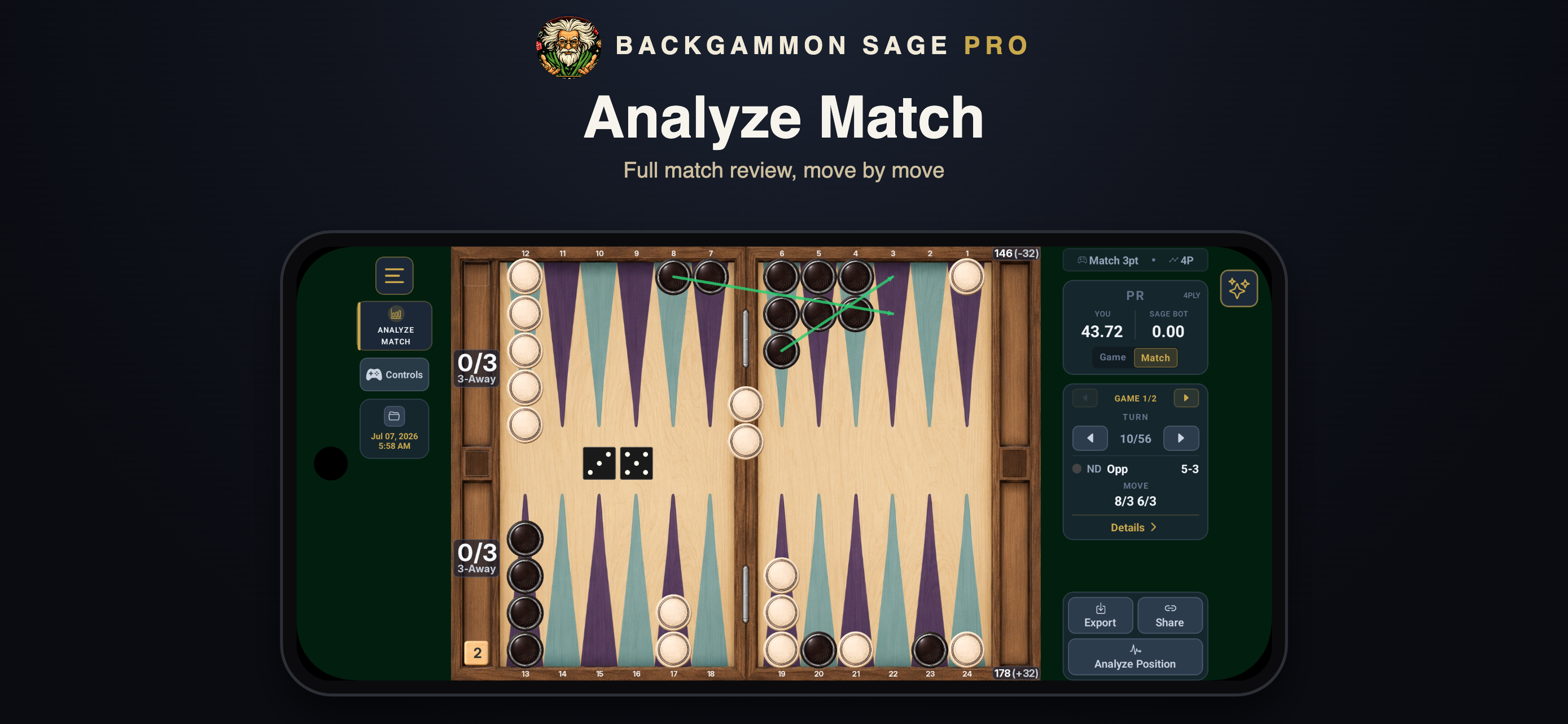 Backgammon Sage Pro screenshot 3