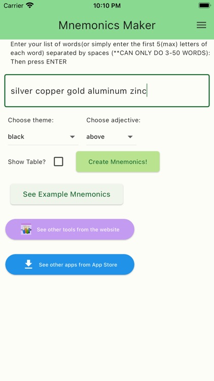 Mnemonics Maker