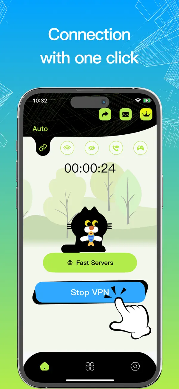 #2. VPN – Black Cat Free VPN ™ (iOS) 由: SIMPLE INNOV PTE. LTD.