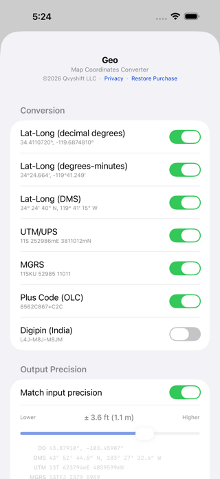 Geo: Convert GPS Coordinates Screenshot 6 of 6