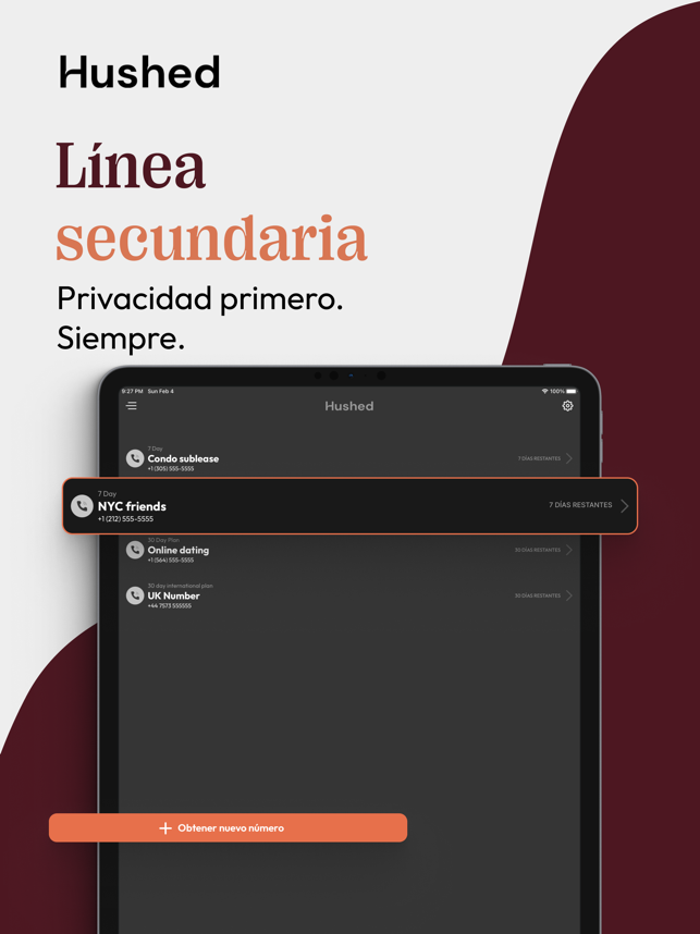 ‎Hushed: US Second Phone Number Screenshot