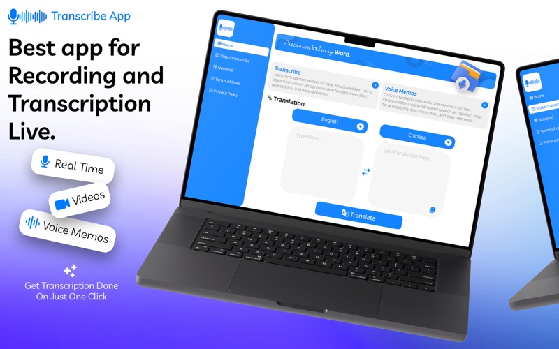 Transcribe Voice Notes to Txt app screenshot
