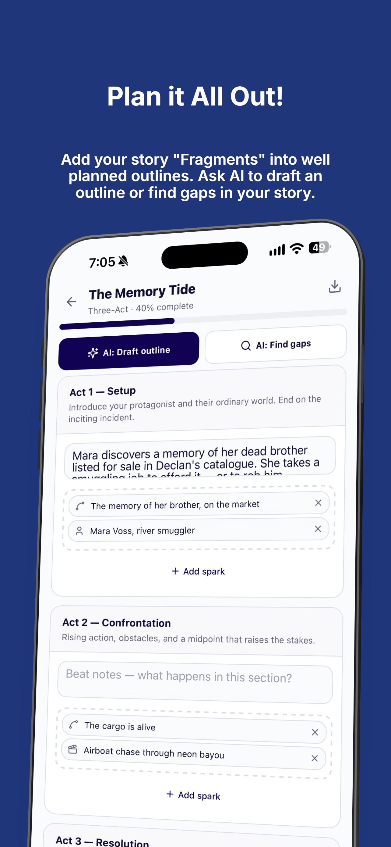 Screenshot 4 of Spark Story Vault: Writer Tool