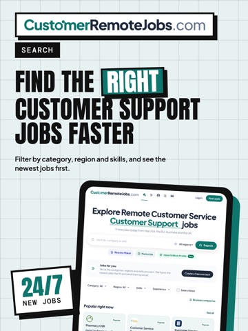 CustomerRemoteJobs: Jobs iPad screenshot