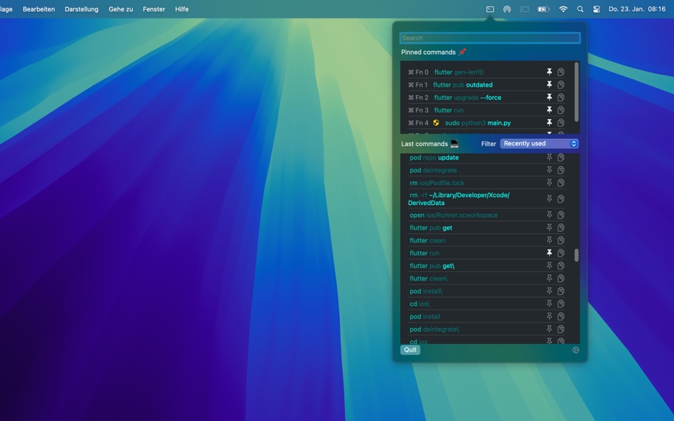 #1. Zshistory (macOS) Podle: Liam Wittig