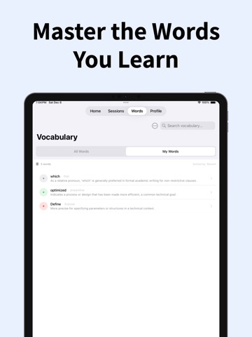 LexiCore iPad screenshot