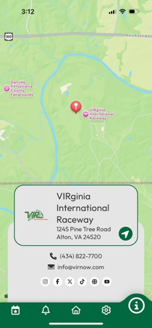 VIRginia Intl. Raceway iPhone screenshot
