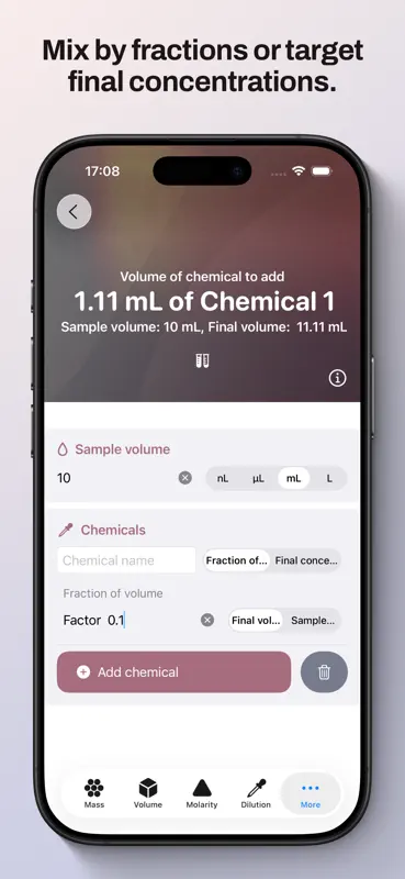 Lab Mate — Molarity & Dilution screenshot 8 of 9