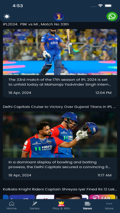 Max Cricket Live Line Screenshot