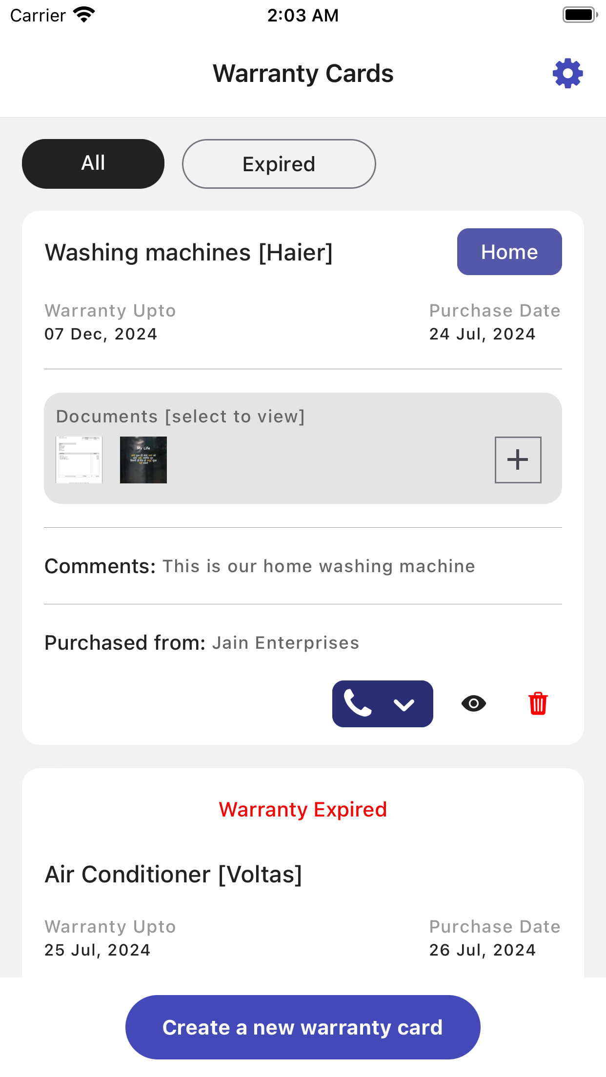 Warranty Book