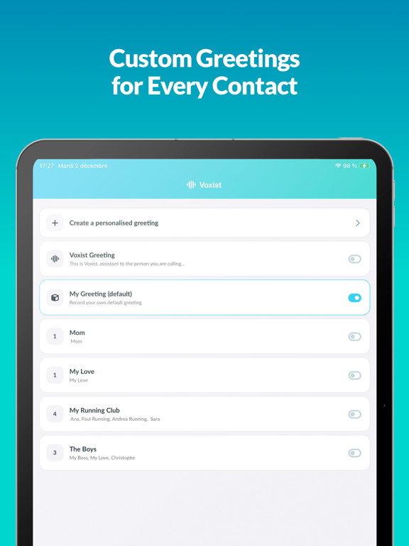 Voxist: Visual Voicemail iPad screenshot 4 - Productivity app
