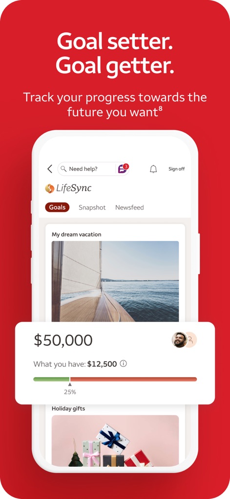 Wells Fargo Mobile® - Users can track their progress towards personal financial milestones, clearly visualizing their goals and monitoring achievement through an interactive progress bar.