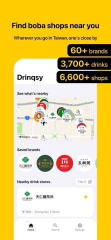 Drinqsy: Bubble Tea & Boba Map Screenshot 1 of 7