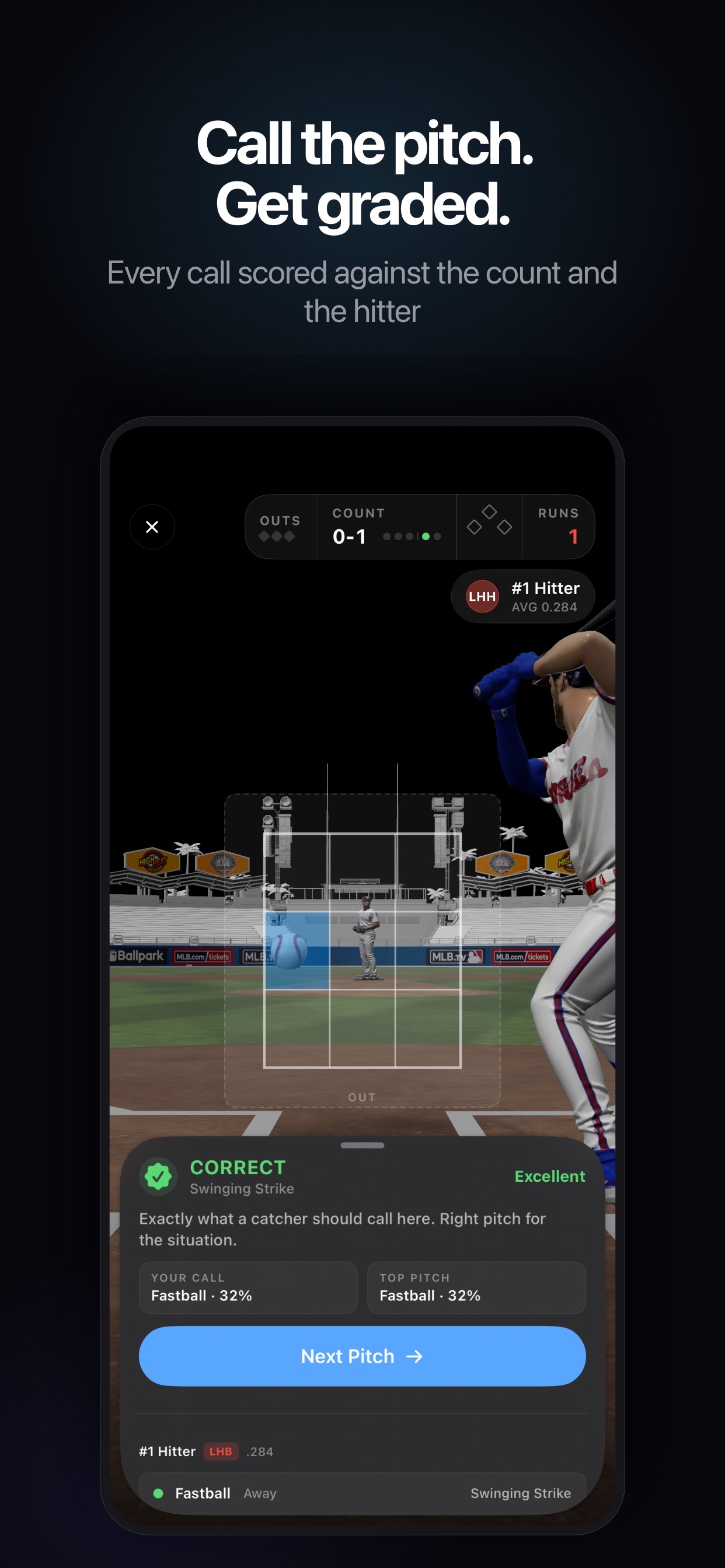 Screenshot 1 of PitchIQ: Baseball Pitch Caller