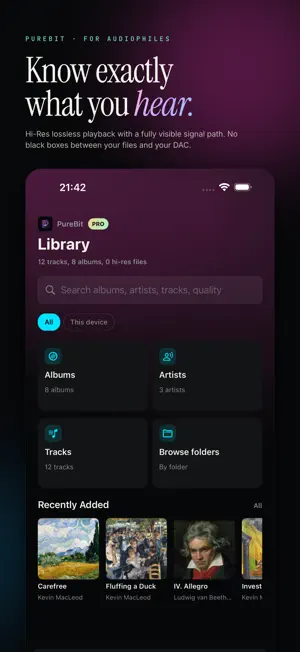 PureBit: Hi-Res Music Player screenshot 1