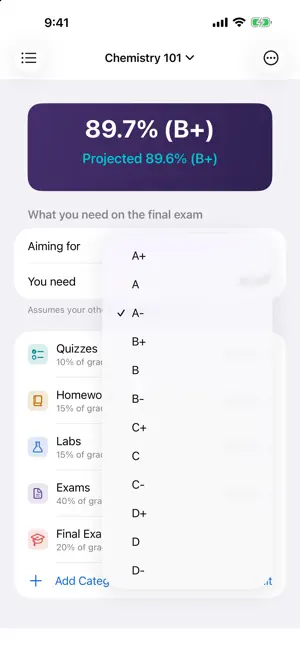 Grade Star: Final Grade & GPA screenshot 3
