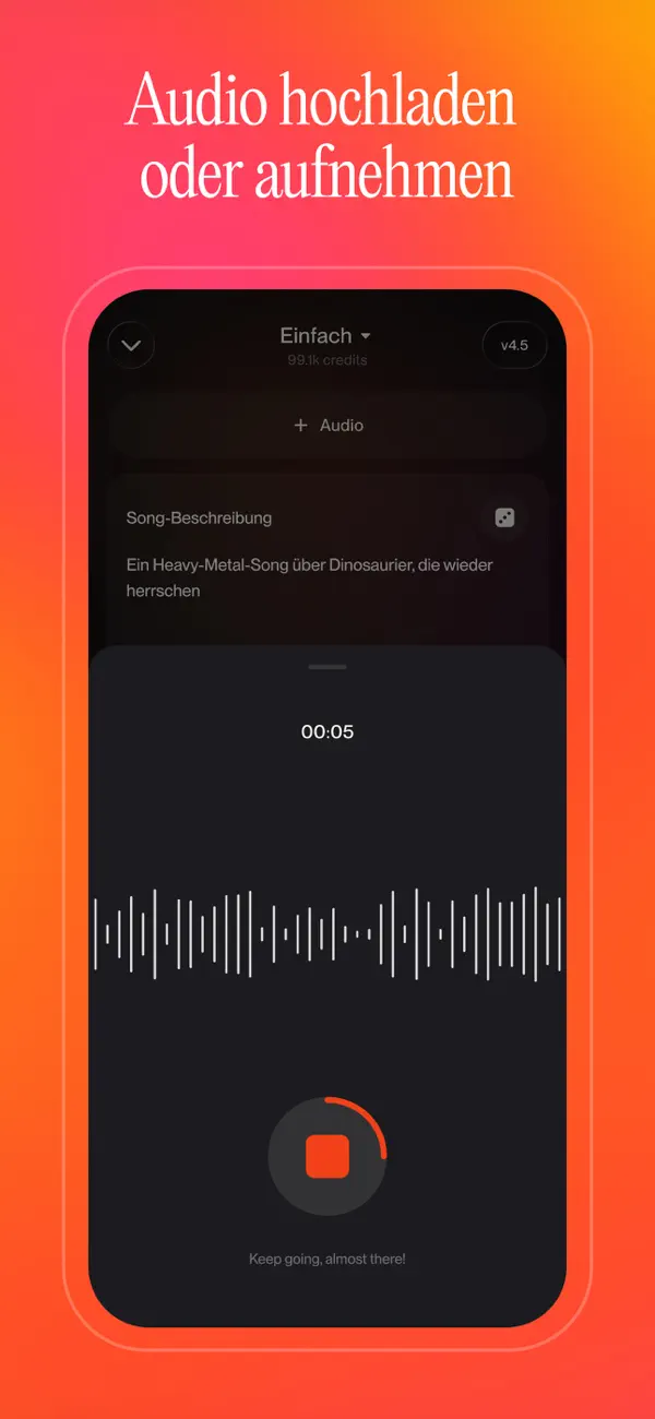 Suno - Musik Machen mit KI iPhone App Screenshot 4 – Musik