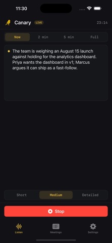 Canary: Real-Time Notes screenshot