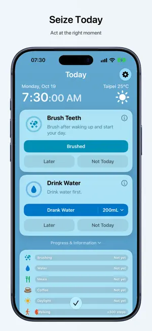 todayOS: Health Reminders screenshot 1