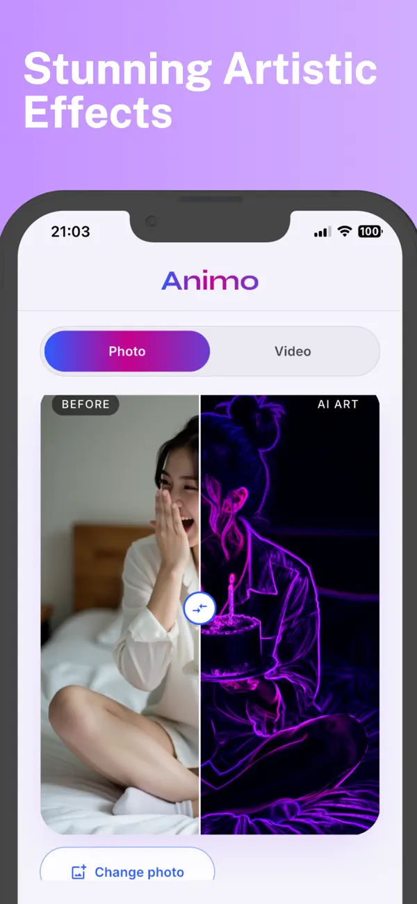 Screenshot #1 pour Animo AI: Photo & Video Filter