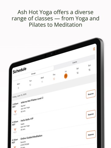 Ash Hot Yoga iPad screenshot