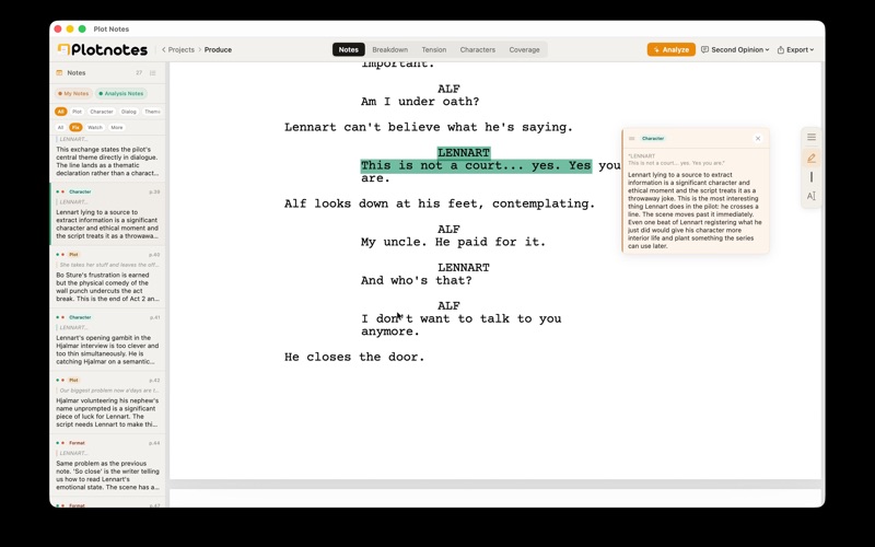 Plotnotes screenshot