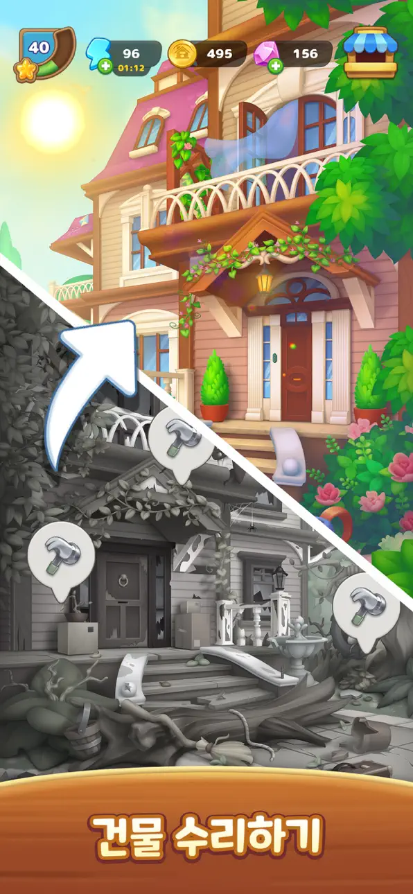 Merge Village : Story & Puzzle iOS Mod IPA screenshot 2 - iOS game interface
