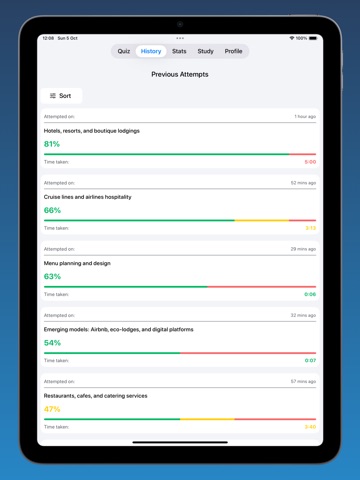 Hospitality Quiz iPad screenshot
