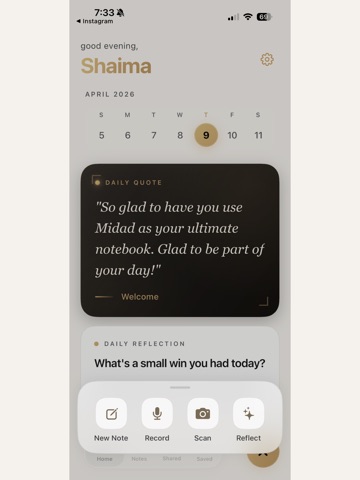 Midad: Notebook & Journal iPad screenshot