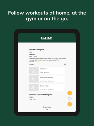 The Barn Gym iPad screenshot