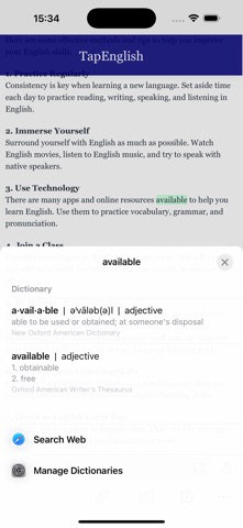 TapEnglish screenshot