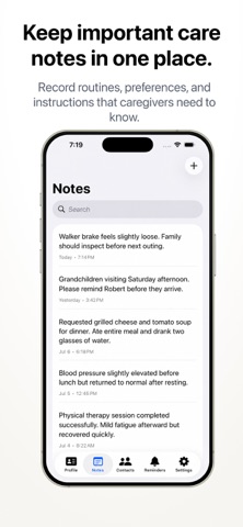 CareBrief: Caregiver Notes screenshot