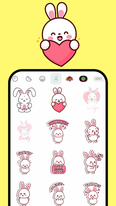 Screenshot #2 pour Adorable Bunny Stickers Set