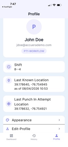 Accuera Time Clock iPhone screenshot