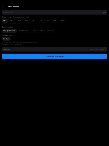 TS Video to MP3 iPad screenshot