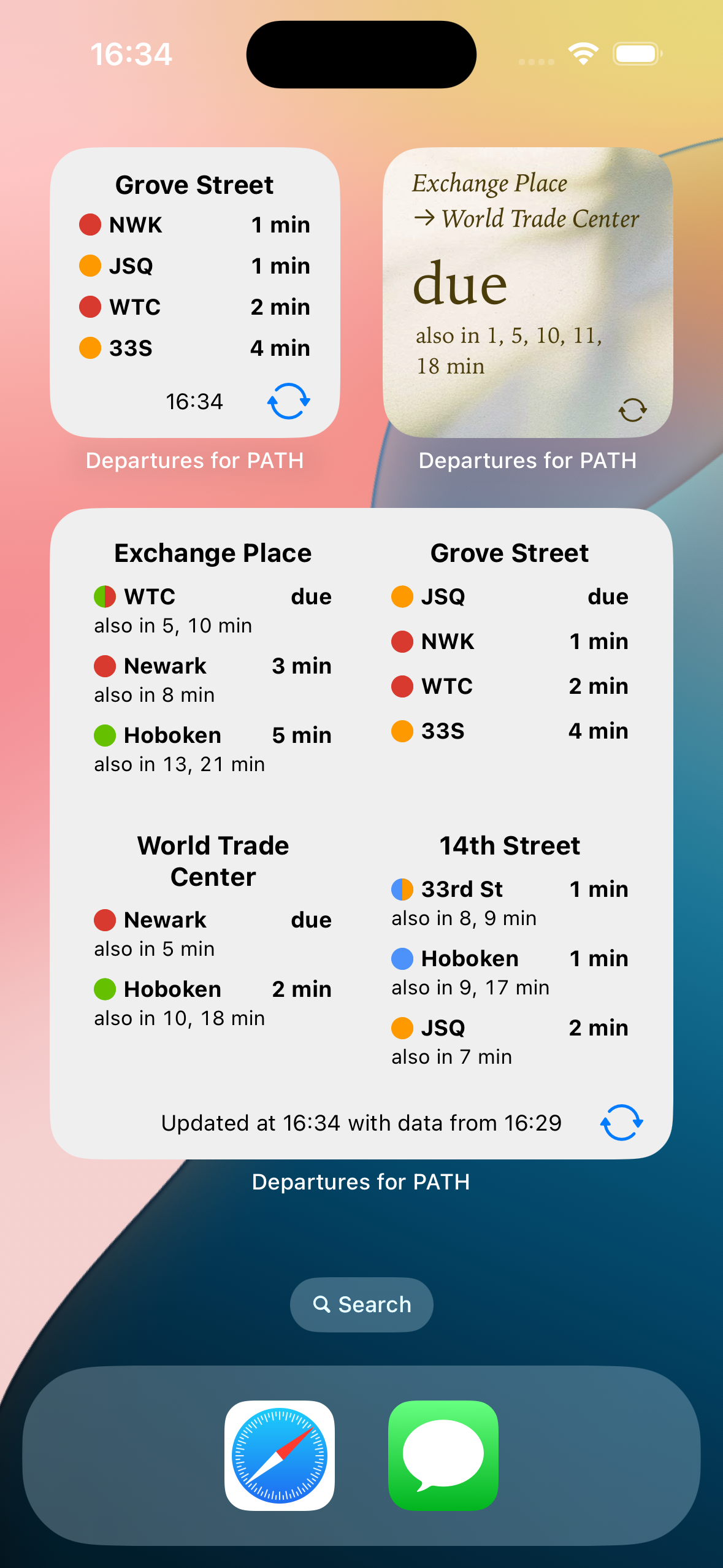 Departures widget for PATH screenshot 3