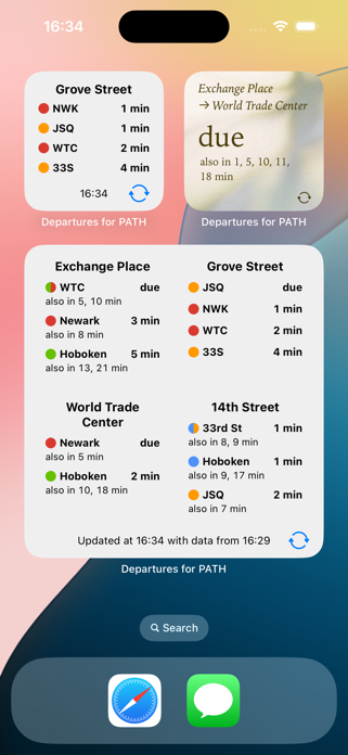Departures widget for PATH Screenshot 3 of 4