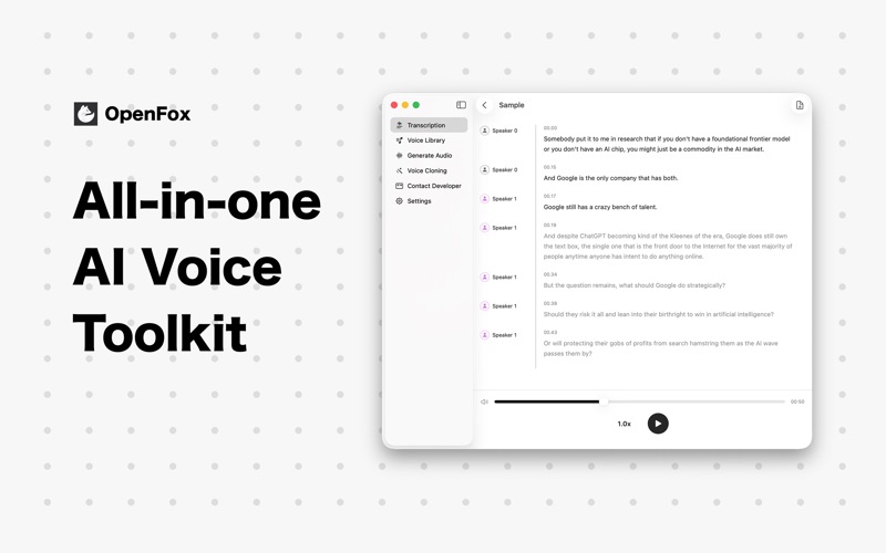 OpenFox - Speech to Text & TTS iPhone screenshot