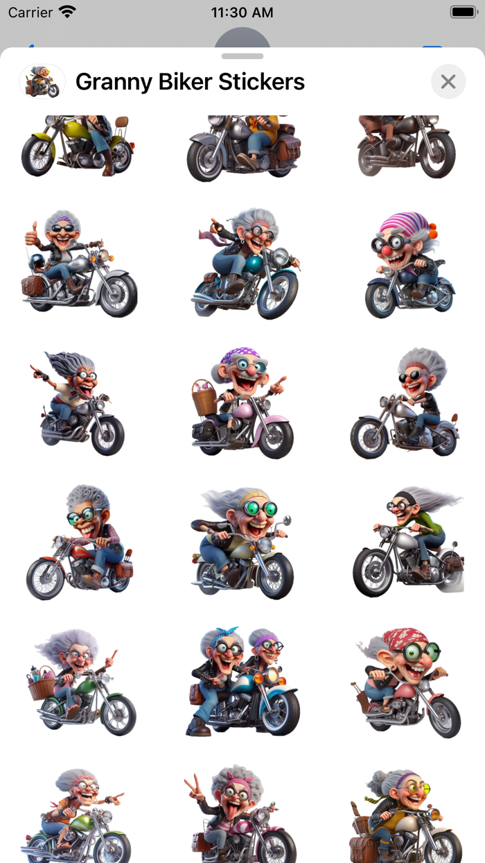 Granny Biker Stickers