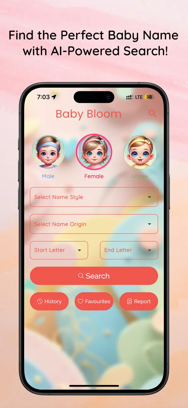 Screenshot #1 pour BabyBloom –Baby Name Generator