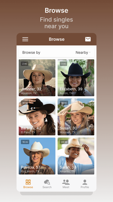 Cowboy Dating Service App Screenshot