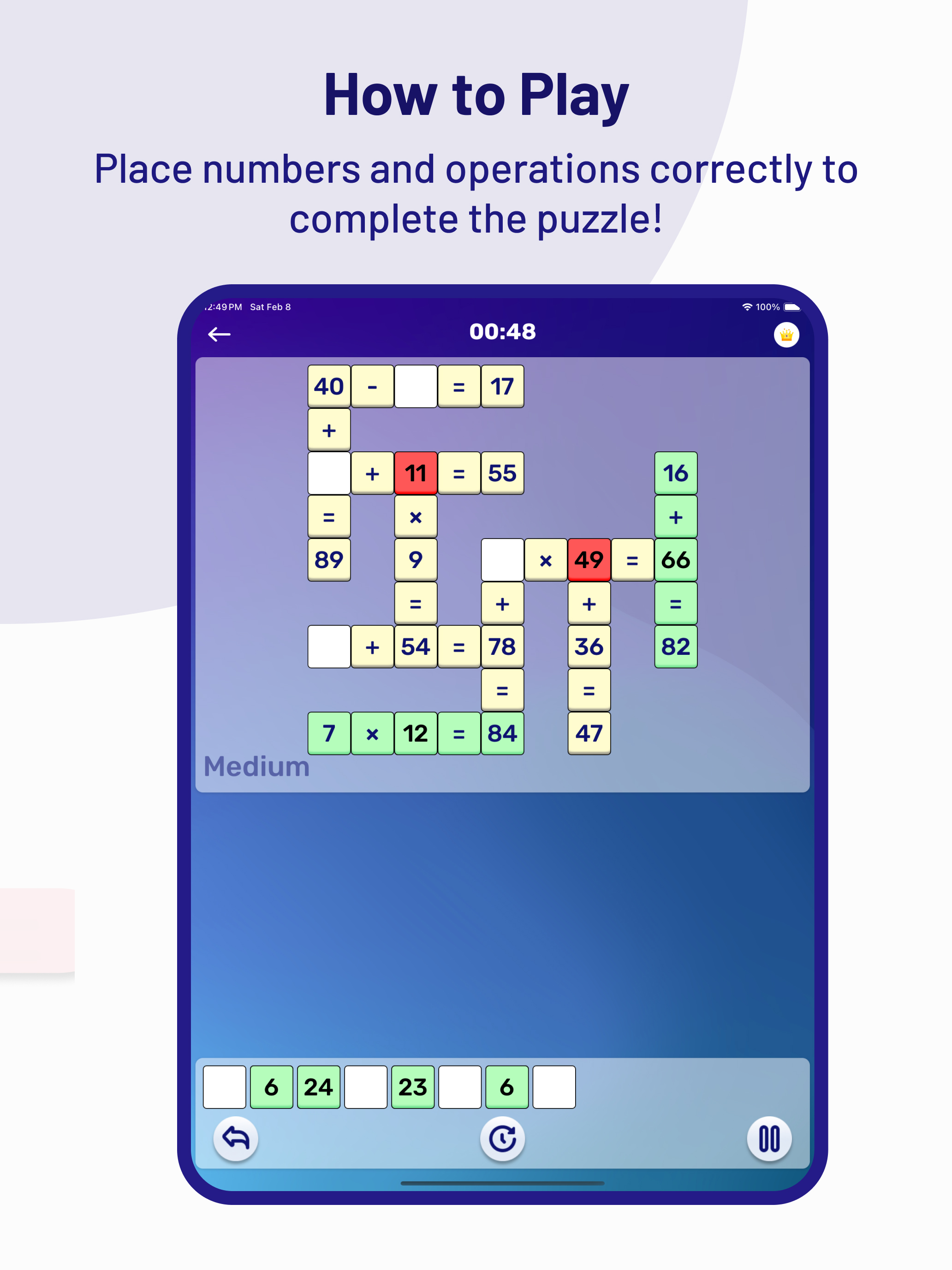 Crossmath: Math & Logic Game screenshot 11
