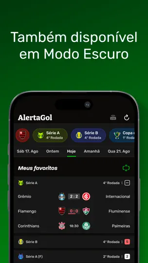 Screenshot von AlertaGol - Placar De Futebol auf dem iPhone 9