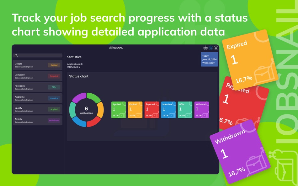 #2. Smart Job Tracker - JobSnail (macOS) 由: Michael Borison