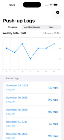Pushup Logs Screenshot 1 of 4